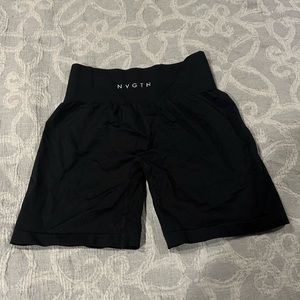 NVGTN Black Solid Seamless Shorts
